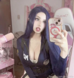 Police ass thicc gamergirl sensual sexy panty cosplay selfie part 6