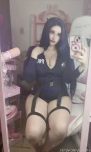 Police ass thicc gamergirl sensual sexy panty cosplay selfie part 1