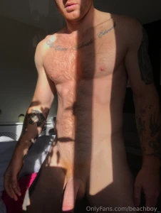 Caught in the sunlight and looking extra fuckable chest abs cock