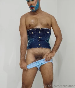 Pics of my blue look gettin outta drag moment part 1