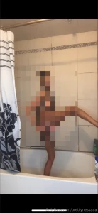 Stripping showering and fingering my ass and pussy at the same time