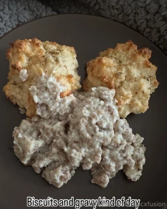 I made biscuits and gravy