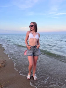 The sea a gentle breeze and me in my favorite bikini barely holding on