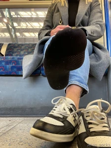 I was too busy taking my socks off on the train that i didn t realise