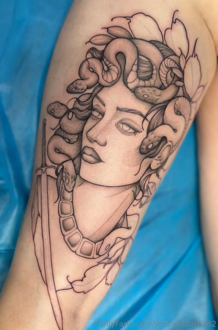 Swipe to see my new tattoo back of my left thigh still a work in part 1 