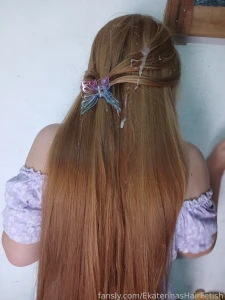 I love taking photos of my super long hair with hot cum here are some part 2