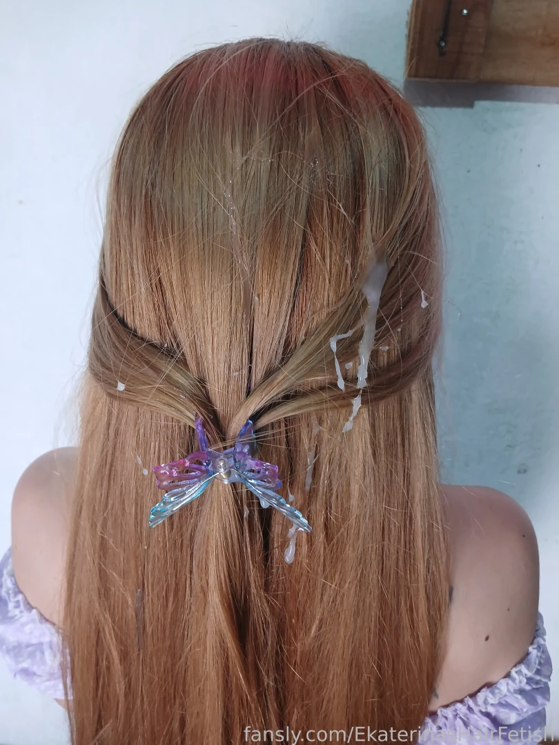 I love taking photos of my super long hair with hot cum here are some part 3 