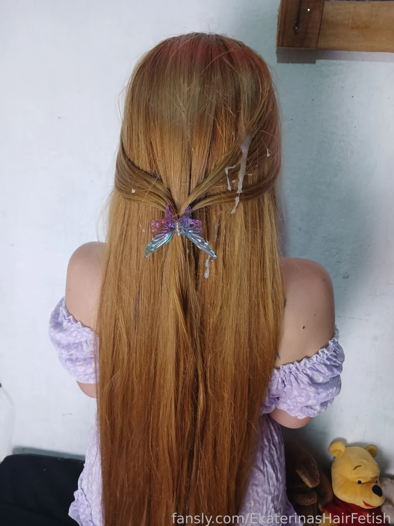 I love taking photos of my super long hair with hot cum here are some part 1 