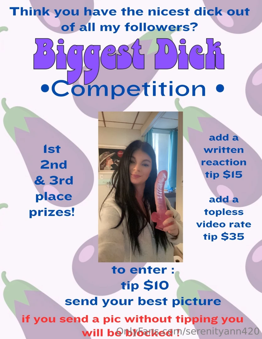 Enter my biggest dick competition for a chance to win content 