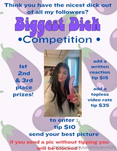 Enter my biggest dick competition for a chance to win content