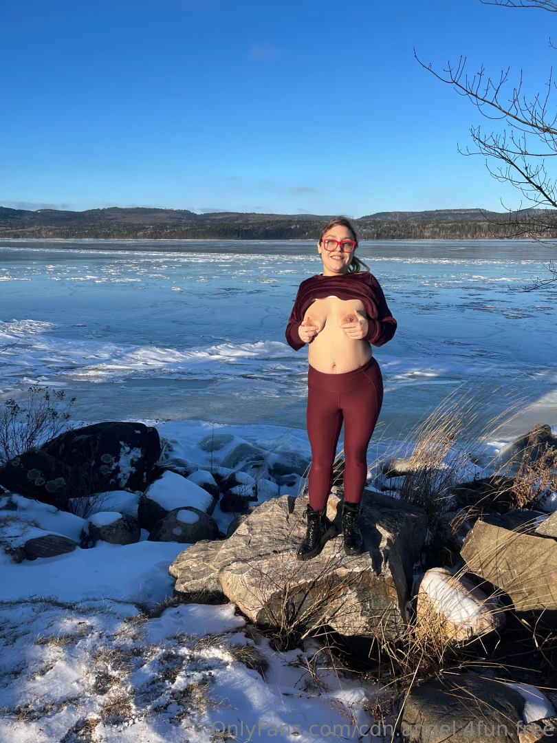 Tits out in the cold brrrr love the outdoors part 1 