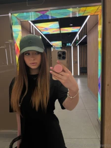 Just me my cap and that mirror look that gets you every time a little