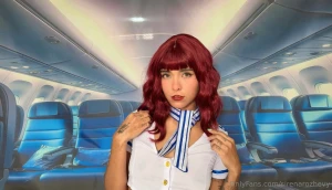 Horny stewardess pleases you during a flight do you want to see