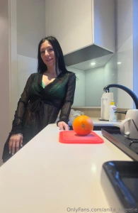 Hey guys just chilling in my black robe in the kitchen feeling fly