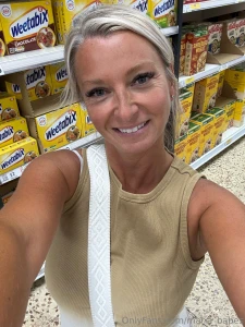 Food shopping and still smiling