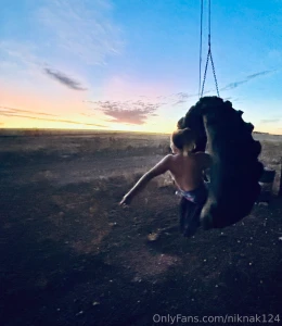 Tire swing farm life and sunshine