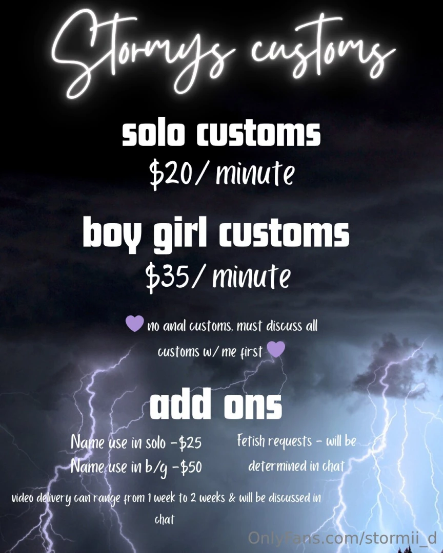 Please discuss all customs with me before payment 