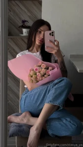 Not sure if i got the flowers or became one soft a little thorny and
