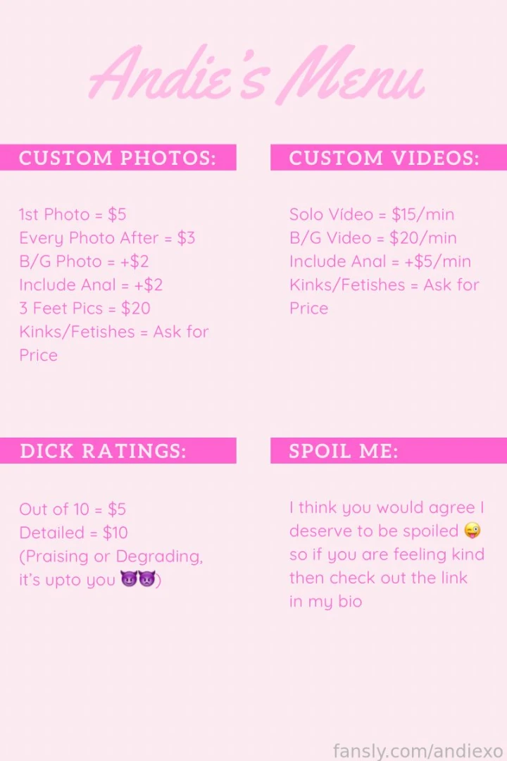 Craving something just for you check out my custom menu your desires 