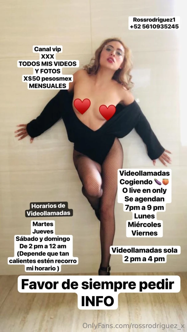 Les dejo un comunicado de mis horarios para atenderlos rico mis ositos 