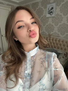 Whoever catches this kiss will be lucky today take care because it is