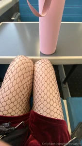 Love wearing my fishnet stockings out they always make me feel naughty