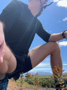 Real sweaty bike ride dripping sweat