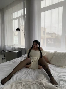 Your girl is already waiting for you on this soft bed my legs are