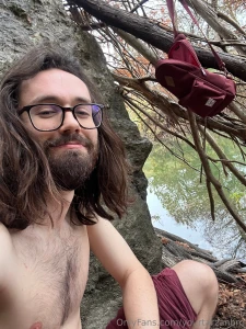 Wild man in his natural habitat and ready for action