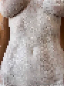 Just me a brush and white paint gliding across my bare skin every slow