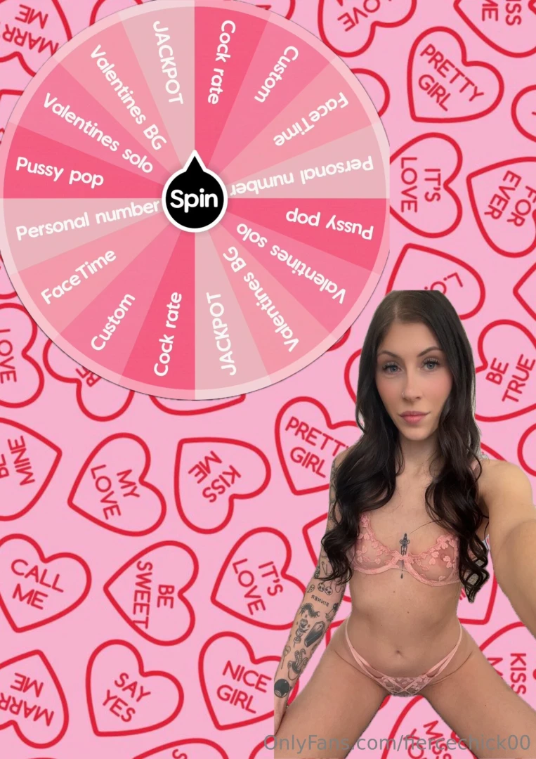 Valentines wheel 20 - 1 spin 50 - 3 spins available all month only 