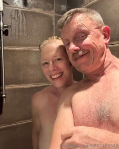 Enjoying a morning shower at the b amp b