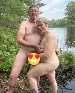 On a hot june morning- having fun on a remote shore of a local lake