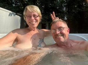 Enjoying an afternoon dip