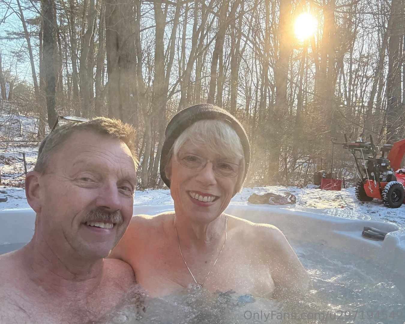 Enjoying a post- christmas tub soak despite the cold 