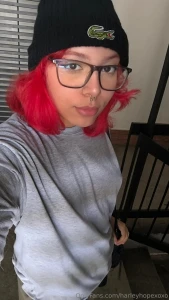 Red hair glasses on but don t let the bookish look fool you i m not