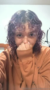 Messy curls long sleeves and a tight little secret underneath wanna