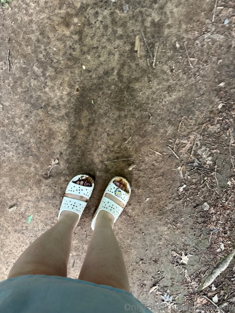 The during the walk the after the walk dried on mud and the washing of 