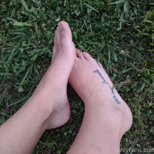 My dirty feet on the grass