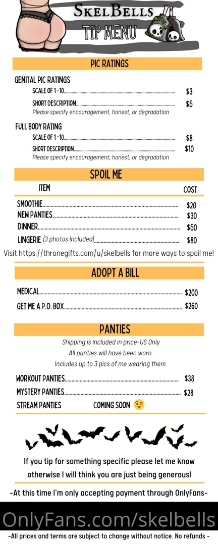 Click to see full tip menu 
