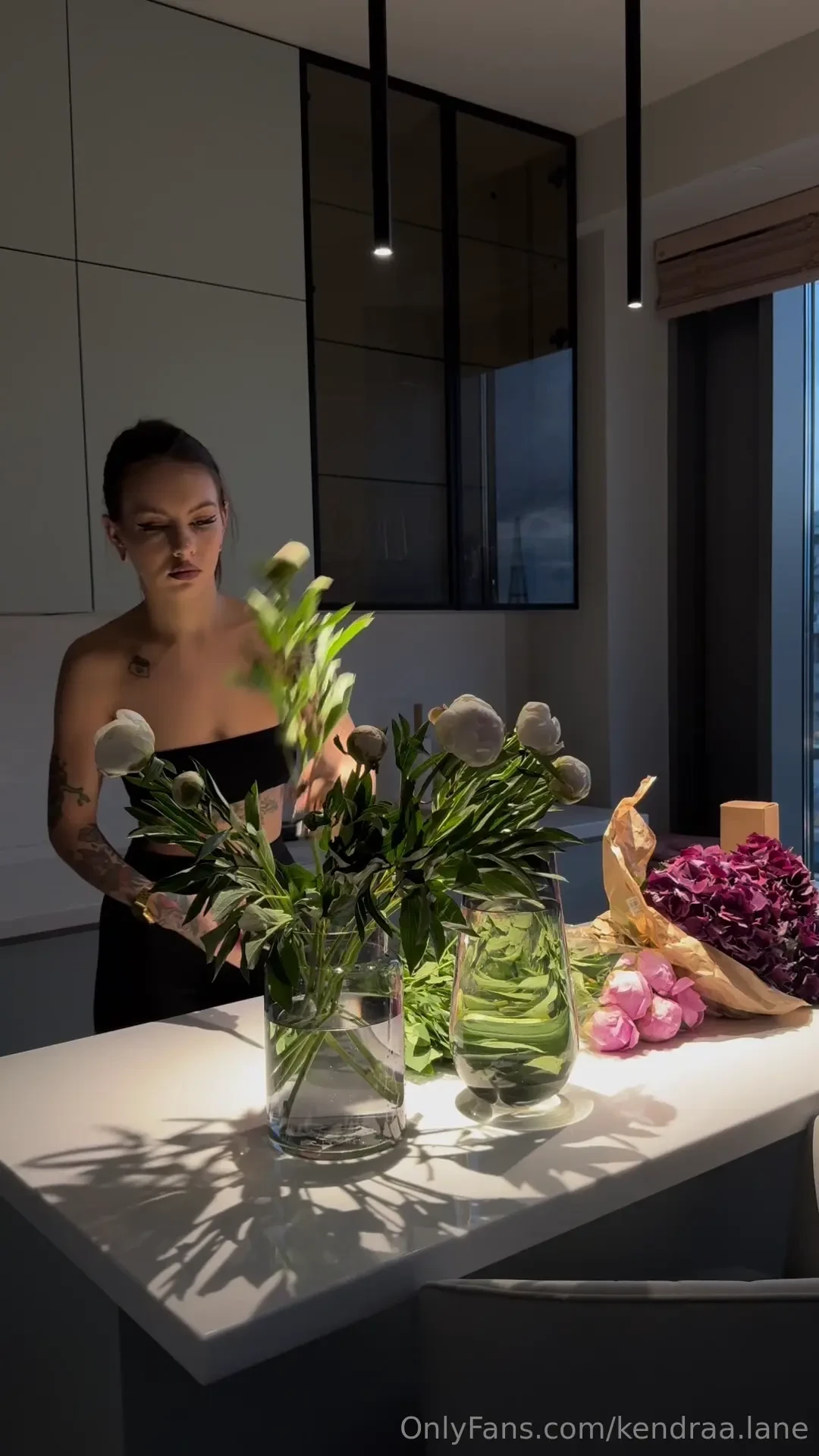 Placed the flowers in the vase but something still feels missing maybe 