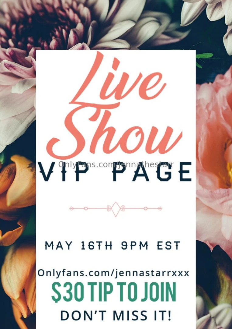 Tomorrow on my vip jennastarrxxx 