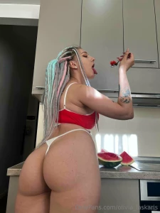 First i will eat a sweet watermelon and then i want to make your dick