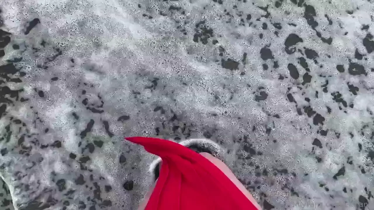 Beach with black squeak and me in a red dress part 2 