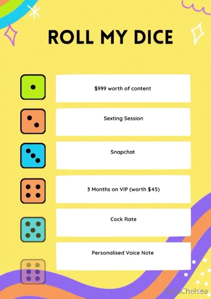 Roll the dice to win tip any options below for a roll of my sexy dice 