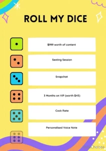 Roll the dice to win tip any options below for a roll of my sexy dice