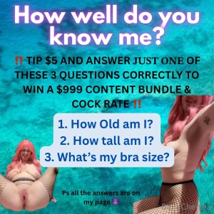 How well do you know me answer one of these 3 questions correctly with