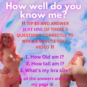 Win a 5 min solo video if you can answer just one of these 3 questions