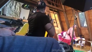 On set getting ready to smash