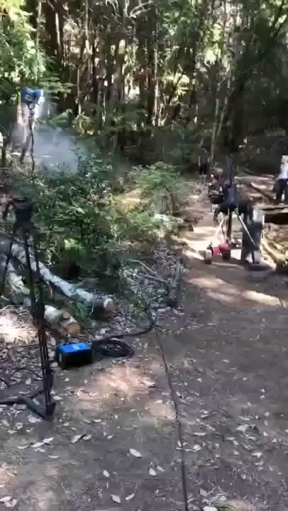 On set looking like a hollywood production here got the jibb and fog 